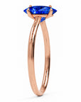 Inel de Logodnă Enigma din Aur 14k cu Safir Creat în Laborator Oval 8x12 mm din 14k Aur Roz - Castelo.ro