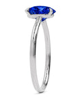 Inel de Logodnă Enigma din Aur 18k cu Safir Creat în Laborator Oval 7x10 mm din Platina - Castelo.ro