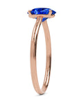 Inel de Logodnă Enigma din Aur 18k cu Safir Creat în Laborator Oval 7x10 mm din 18k Aur Roz - Castelo.ro
