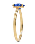 Inel de Logodnă Enigma din Aur 18k cu Safir Creat în Laborator Oval 6x8 mm din 18k Aur Galben - Castelo.ro