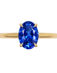 Inel de Logodnă Enigma din Aur 14k cu Safir Creat în Laborator Oval 6x8 mm din 14k Aur Galben - Castelo.ro