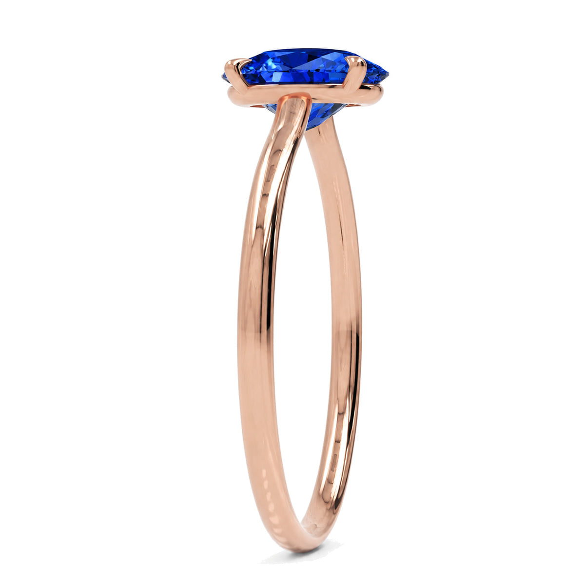 Inel de Logodnă Enigma din Aur 14k cu Safir Creat în Laborator Oval 6x8 mm din 14k Aur Roz - Castelo.ro