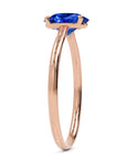 Inel de Logodnă Enigma din Aur 18k cu Safir Creat în Laborator Oval 6x8 mm din 18k Aur Roz - Castelo.ro
