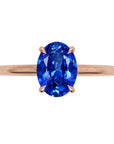 Inel de Logodnă Enigma din Aur 14k cu Safir Creat în Laborator Oval 6x8 mm din 14k Aur Roz - Castelo.ro