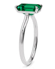 Inel de Logodnă Raphael din Aur 14k cu Smarald Creat în Laborator Emerald Cut 8x10 mm din 14k Aur Alb - Castelo.ro