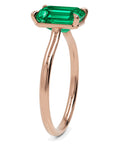 Inel de Logodnă Raphael din Aur 14k cu Smarald Creat în Laborator Emerald Cut 8x10 mm din 14k Aur Roz - Castelo.ro