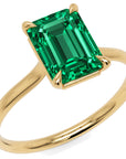 Inel de Logodnă Raphael din Aur 18k cu Smarald Creat în Laborator Emerald Cut 7x9 mm din 18k Aur Galben - Castelo.ro