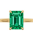 Inel de Logodnă Raphael din Aur 18k cu Smarald Creat în Laborator Emerald Cut 7x9 mm din 18k Aur Galben - Castelo.ro