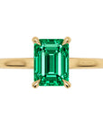 Inel de Logodnă Raphael din Aur 18k cu Smarald Creat în Laborator Emerald Cut 6x8 mm din 18k Aur Galben - Castelo.ro