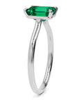 Inel de Logodnă Raphael din Aur 14k cu Smarald Creat în Laborator Emerald Cut 6x8 mm din 14k Aur Alb - Castelo.ro