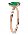 Inel de Logodnă Raphael din Aur 14k cu Smarald Creat în Laborator Emerald Cut 6x8 mm din 14k Aur Roz - Castelo.ro