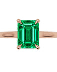 Inel de Logodnă Raphael din Aur 14k cu Smarald Creat în Laborator Emerald Cut 6x8 mm din 14k Aur Roz - Castelo.ro