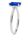 Inel de Logodnă Raphael din Aur 18k cu Safir Creat în Laborator Emerald Cut 7x9 mm din Platina - Castelo.ro