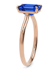 Inel de Logodnă Raphael din Aur 14k cu Safir Creat în Laborator Emerald Cut 7x9 mm din 14k Aur Roz - Castelo.ro