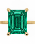 Inel de Logodnă Windsor din Aur 18k cu Smarald Creat în Laborator Emerald Cut 10x8 mm și Diamante Create în Laborator din 18k Aur Galben - Castelo.ro