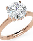 Inel de Logodnă Eaton din Aur 18k cu Moissanite Round de 2 ct din 18k Aur Roz - Castelo.ro