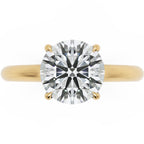 Inel de Logodnă Ascot din Aur 14k cu Diamant Creat în Laborator Round de 2 ct din 14k Aur Galben - Castelo.ro
