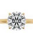 Inel de Logodnă Eaton din Aur 18k cu Diamant Creat în Laborator Round de 2 ct din 18k Aur Galben - Castelo.ro