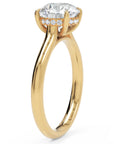 Inel de Logodnă Eaton din Aur 18k cu Diamant Natural Round de 2 ct din 18k Aur Galben - Castelo.ro