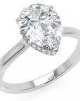 Inel de Logodnă Solitaire din Aur 14k cu Moissanite Pară de 1.87 ct din 14k Aur Alb - Castelo.ro