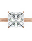 Inel de Logodnă Solitaire din Aur 14k cu Moissanite Princess de 2.15 ct din 14k Aur Roz - Castelo.ro