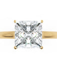 Inel de Logodnă Solitaire din Aur 14k cu Moissanite Princess de 2.15 ct din 14k Aur Galben - Castelo.ro