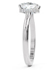 Inel de Logodnă Solitaire din Aur 14k cu Moissanite Princess de 2.15 ct din 14k Aur Alb - Castelo.ro