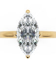 Inel de Logodnă Solitaire din Aur 14k cu Moissanite Marquise si Halo Ascuns de 1.48 ct din 14k Aur Galben - Castelo.ro