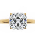 Inel de Logodnă Solitaire cu Halo Ascuns din Aur 14k cu Moissanite Cushion de 1.48 ct din 14k Aur Galben - Castelo.ro