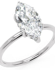 Inel de Logodnă Solitaire Halo Ascuns din Aur 18k cu Diamant Creat în Laborator Marquise de 1.41 ct