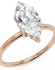 Inel de Logodnă Solitaire Halo Ascuns din Aur 18k cu Diamant Creat în Laborator Marquise de 1.41 ct