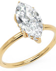 Inel de Logodnă Solitaire Halo Ascuns din Aur 18k cu Diamant Creat în Laborator Marquise de 1.41 ct