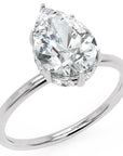 Inel de Logodnă Solitaire Halo Ascuns din Aur 14k cu Diamant Creat în Laborator Lacrimă de 1.81 ct
