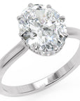 Inel de Logodnă Solitaire 'L'Amour' cu Diamant Natural Oval de 1.8 ct din Platina - Castelo.ro