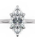 Inel de Logodnă Solitaire cu Halo Ascuns din Aur 18k cu Diamant Natural Marquise de 1.48 ct din Platina - Castelo.ro