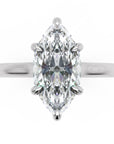 Inel de Logodnă Solitaire din Aur 18k cu Diamant Creat în Laborator Marquise si Halo Ascuns de 1.48 ct din Platina - Castelo.ro