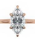 Inel de Logodnă Solitaire cu Halo Ascuns din Aur 18k cu Diamant Natural Marquise de 1.48 ct din 18k Aur Roz - Castelo.ro