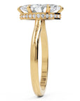 Inel de Logodnă Solitaire din Aur 18k cu Diamant Creat în Laborator Marquise si Halo Ascuns de 1.48 ct din 18k Aur Galben - Castelo.ro