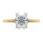 Inel de Logodnă Solitaire Oval cu Halo Ascuns din Aur 14k cu Moissanite de 1.2 ct din 14k Aur Galben - Castelo.ro