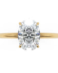 Inel de Logodnă Solitaire Oval cu Halo Ascuns din Aur 14k cu Diamant Natural de 1.2 ct din 14k Aur Galben - Castelo.ro