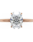 Inel de Logodnă Solitaire Oval cu Halo Ascuns din Aur 14k cu Moissanite de 1.2 ct din 14k Aur Roz - Castelo.ro