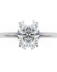 Inel de Logodnă Solitaire Oval cu Halo Ascuns din Aur 18k cu Diamant Natural de 1.2 ct din Platina - Castelo.ro