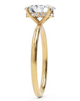 Inel de Logodnă Solitaire Oval cu Halo Ascuns din Aur 14k cu Moissanite de 1.2 ct din 14k Aur Galben - Castelo.ro