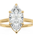 Inel de Logodnă din Aur 18k cu Diamant Marquise Creat în Laborator de 1.3 ct din 18k Aur Galben - Castelo.ro