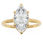 Inel de Logodnă din Aur 14k cu Diamant Marquise Creat în Laborator de 1.3 ct din 14k Aur Galben - Castelo.ro