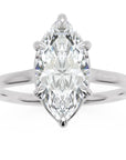 Inel de Logodnă din Aur 18k cu Diamant Marquise Creat în Laborator de 1.3 ct din Platina - Castelo.ro