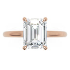 Inel de Logodnă din Aur 18k cu Diamant Creat în Laborator Tăietură Smarald de 1.4 ct din 18k Aur Roz - Castelo.ro