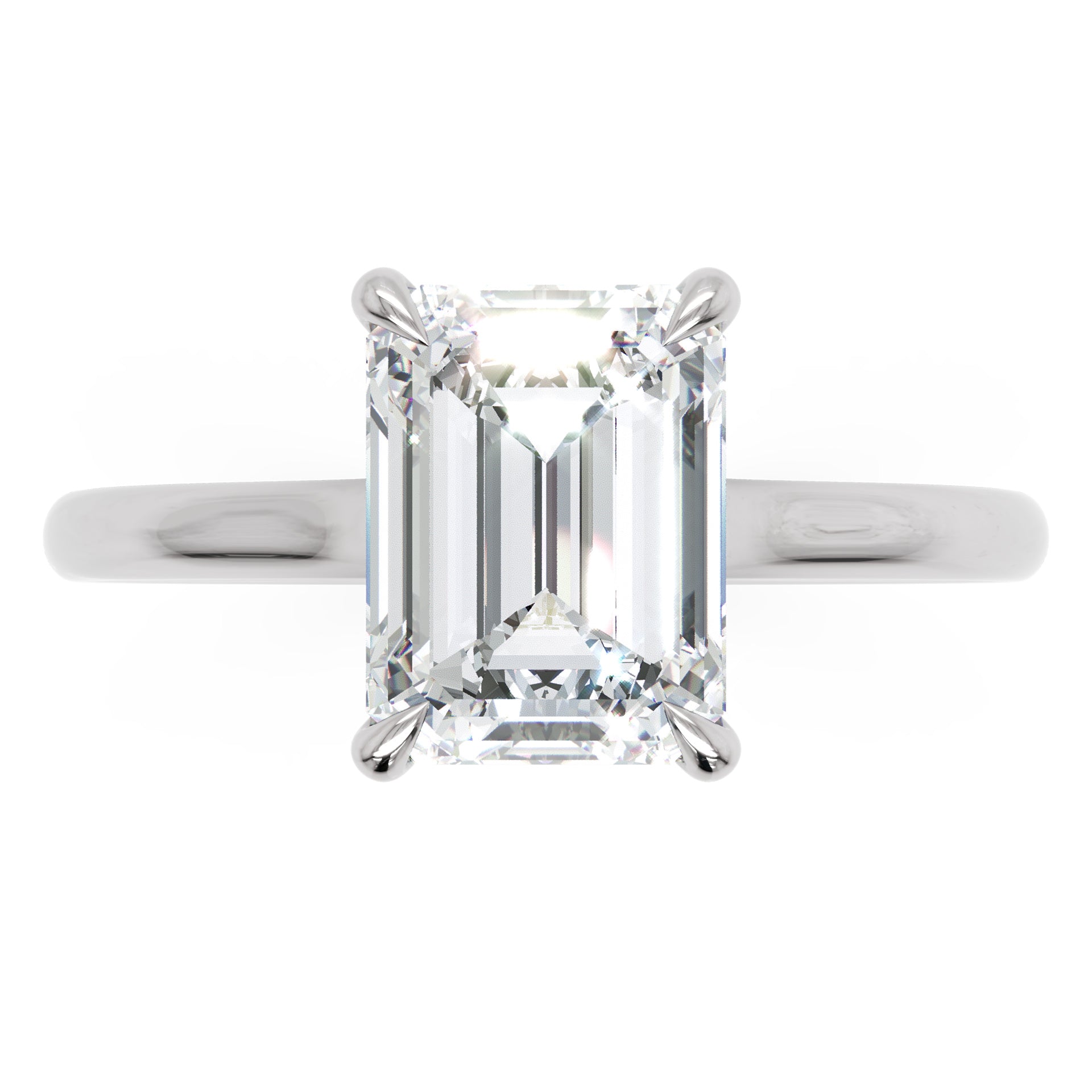 Inel de Logodnă din Aur 14k cu Diamant Creat în Laborator Tăietură Smarald de 1.4 ct din 14k Aur Alb - Castelo.ro