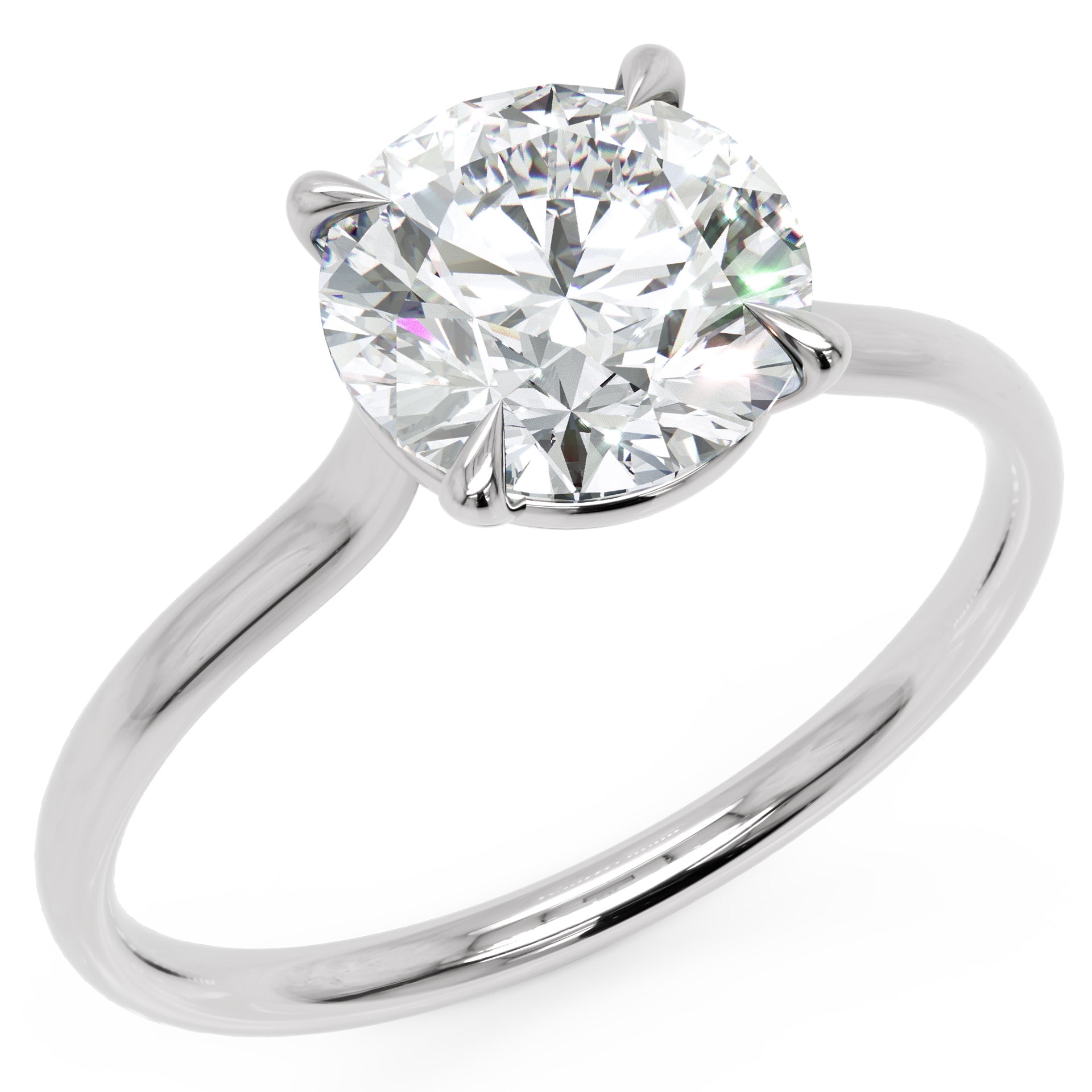 Inel de Logodnă din Aur 18k cu Diamant Creat în Laborator Solitaire Rotund de 1.5 ct din Platina - Castelo.ro