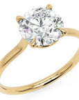 Inel de Logodnă din Aur 18k cu Diamant Creat în Laborator Solitaire Rotund de 1.5 ct din 18k Aur Galben - Castelo.ro